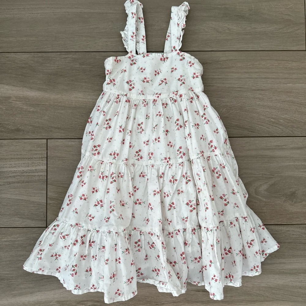 Hope and Henry Floral White Girls Dress
